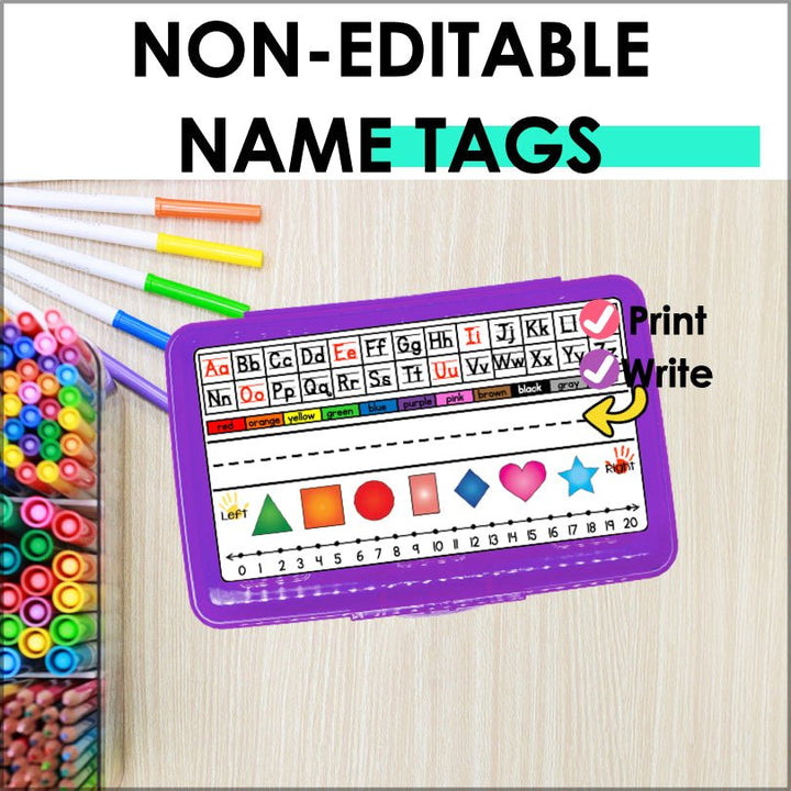 Preschool Pencil Box Name Tags Editable - Teacher Jeanell