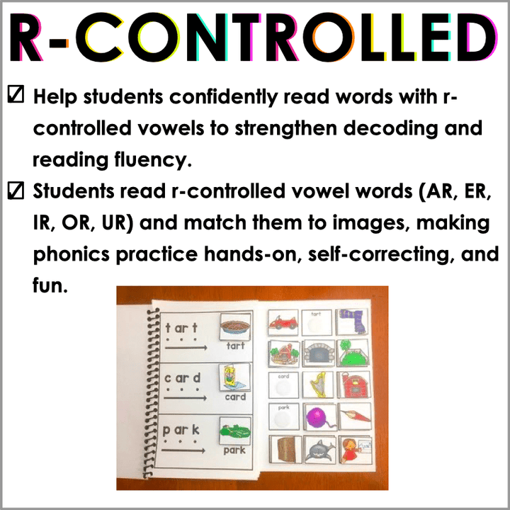 R - Controlled Vowel Blending Books | Phonics Matching Activities | Science of Reading - Teacher Jeanell