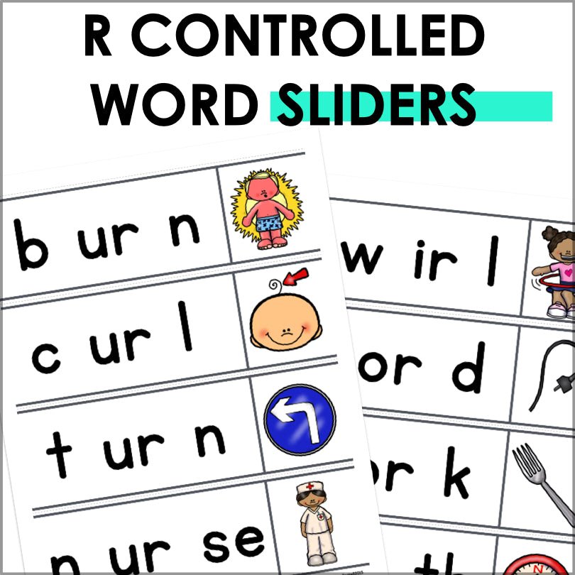 R - Controlled Vowels Word Sliders for Phonics Practice - Teacher Jeanell