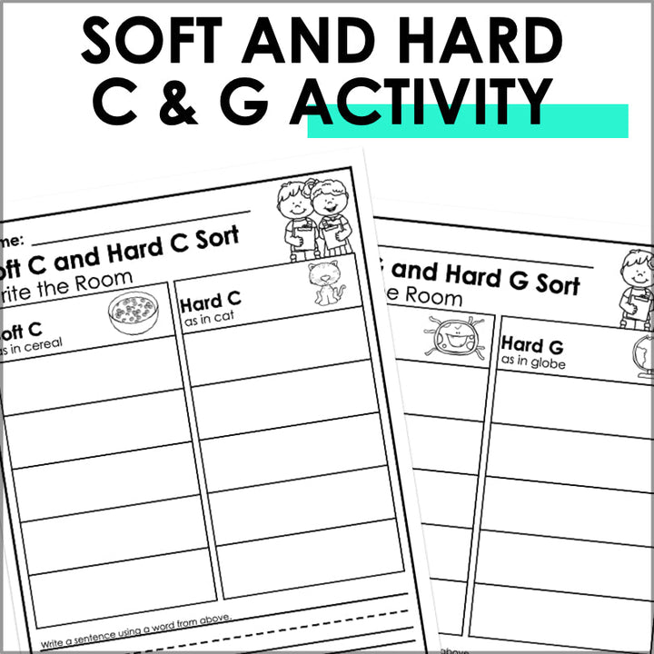 Soft & Hard C and G Write the Room Activity - Teacher Jeanell