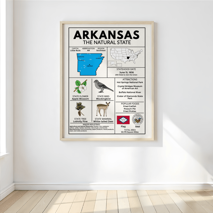 South Region State Facts Poster Bundle – Educational Geography Prints for Classrooms & Home Learning - Teacher Jeanell