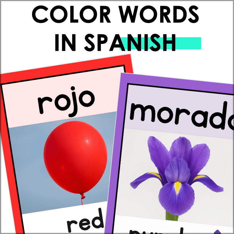 Spanish Color Words Posters – Bright, Bilingual Classroom Vocabulary Display - Teacher Jeanell
