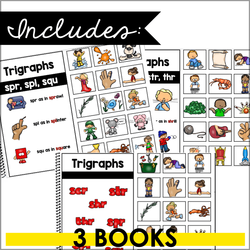 Three - Letter Consonant Blends | Phonics Blending Books for Early Readers| Trigraphs Practice - Teacher Jeanell