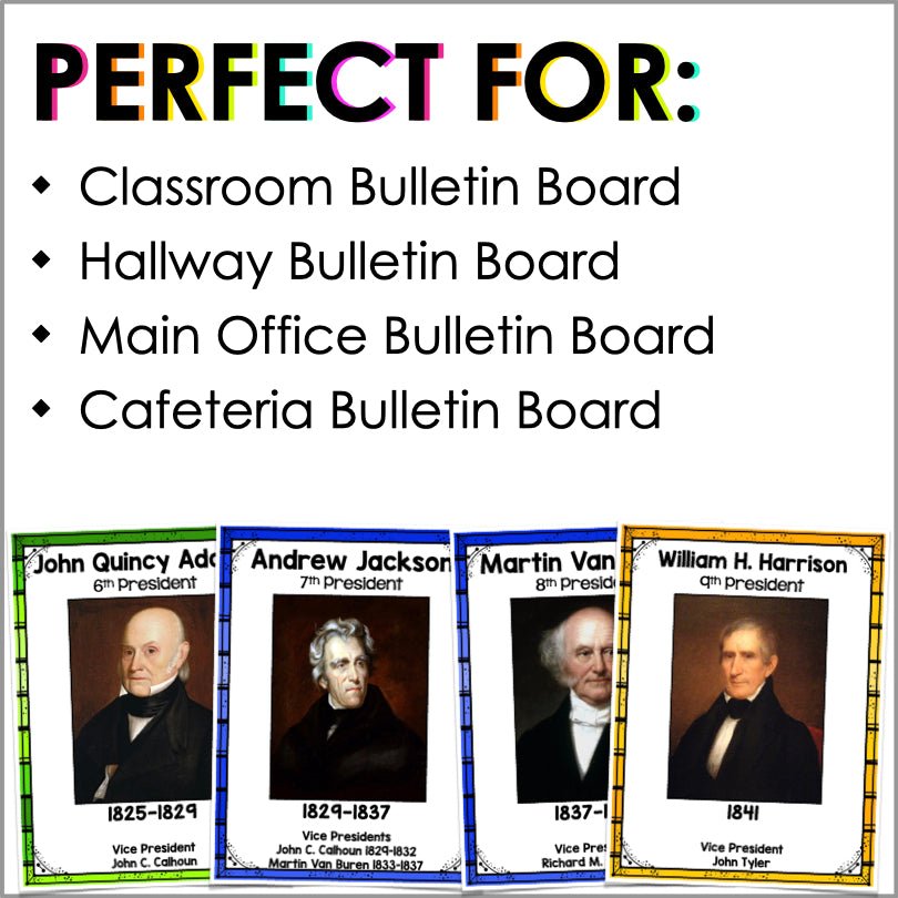 U.S. Presidents Poster Set - Presidents' Day Bulletin Board, American Presidents - Teacher Jeanell