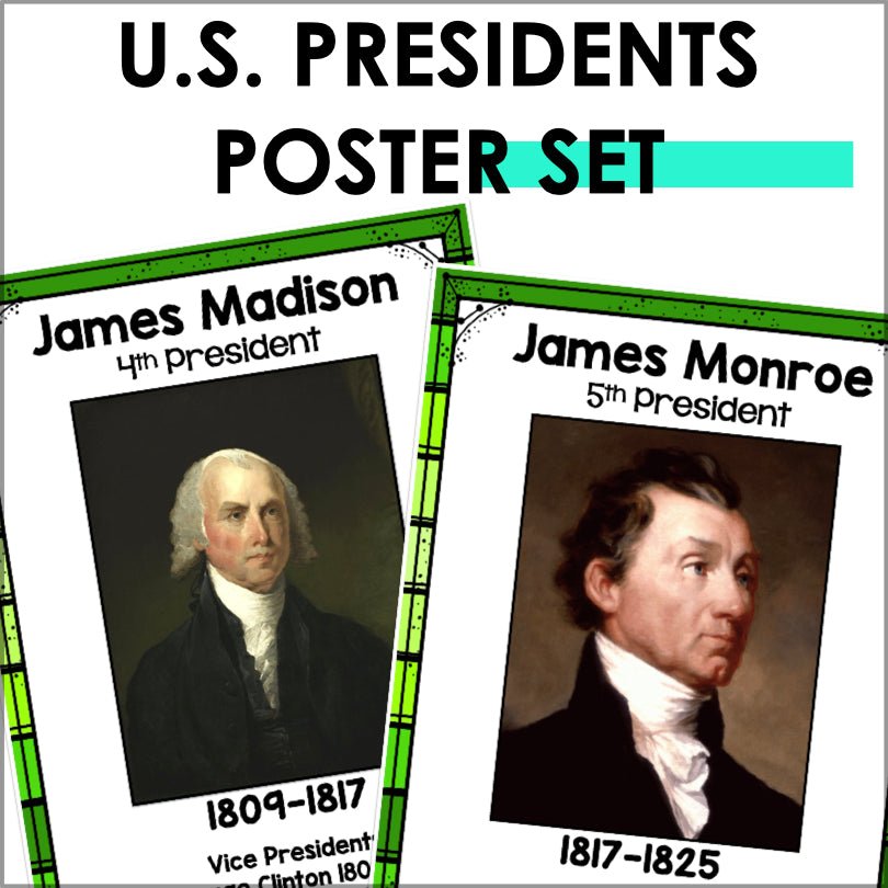 U.S. Presidents Poster Set - Presidents' Day Bulletin Board, American Presidents - Teacher Jeanell