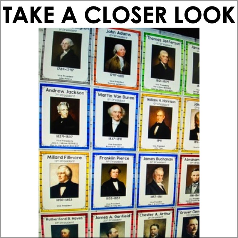 U.S. Presidents Poster Set - Presidents' Day Bulletin Board, American Presidents - Teacher Jeanell