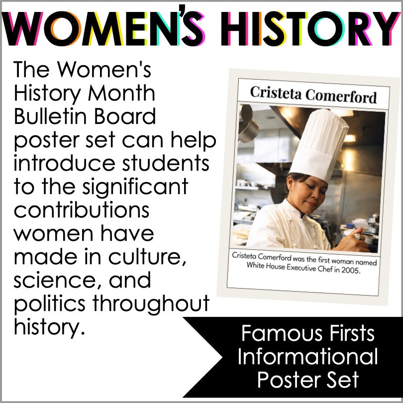 Women's History Month Poster Set | Famous Firsts to Inspire Young Minds - Teacher Jeanell