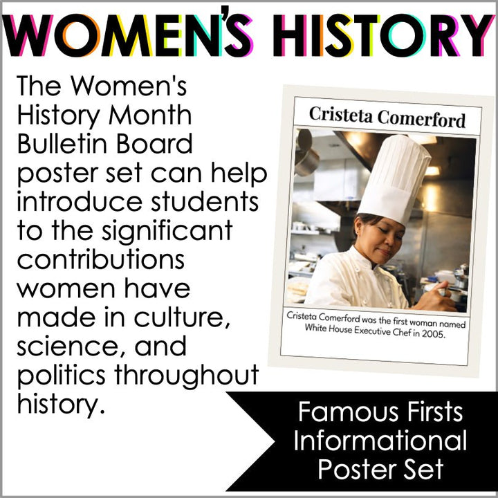 Women's History Month Poster Set | Famous Firsts to Inspire Young Minds - Teacher Jeanell
