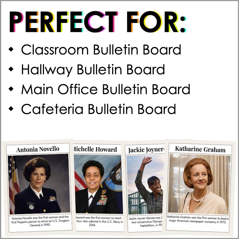 Women's History Month Poster Set | Famous Firsts to Inspire Young Minds - Teacher Jeanell