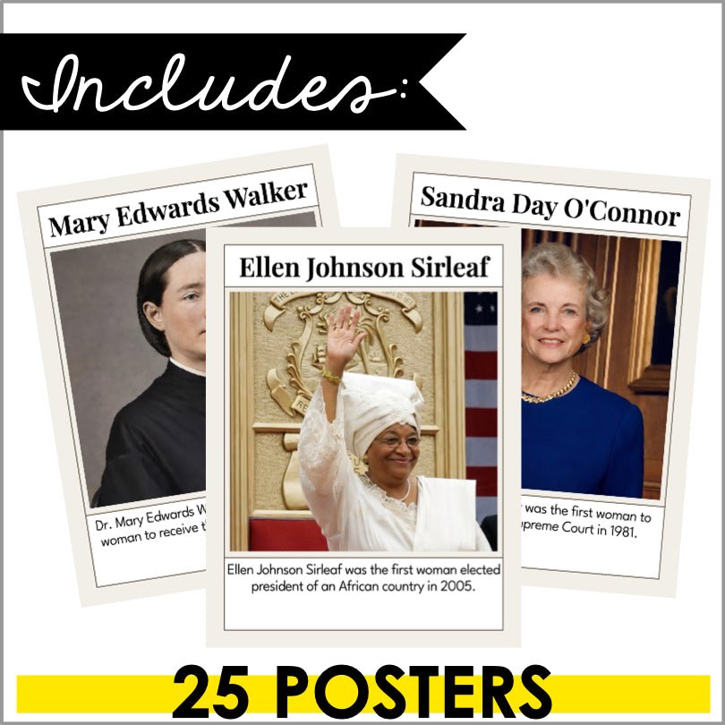 Women's History Month Poster Set | Famous Firsts to Inspire Young Minds - Teacher Jeanell