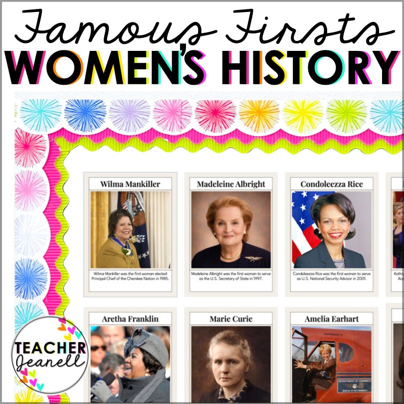 Women's History Month Poster Set | Famous Firsts to Inspire Young Minds - Teacher Jeanell