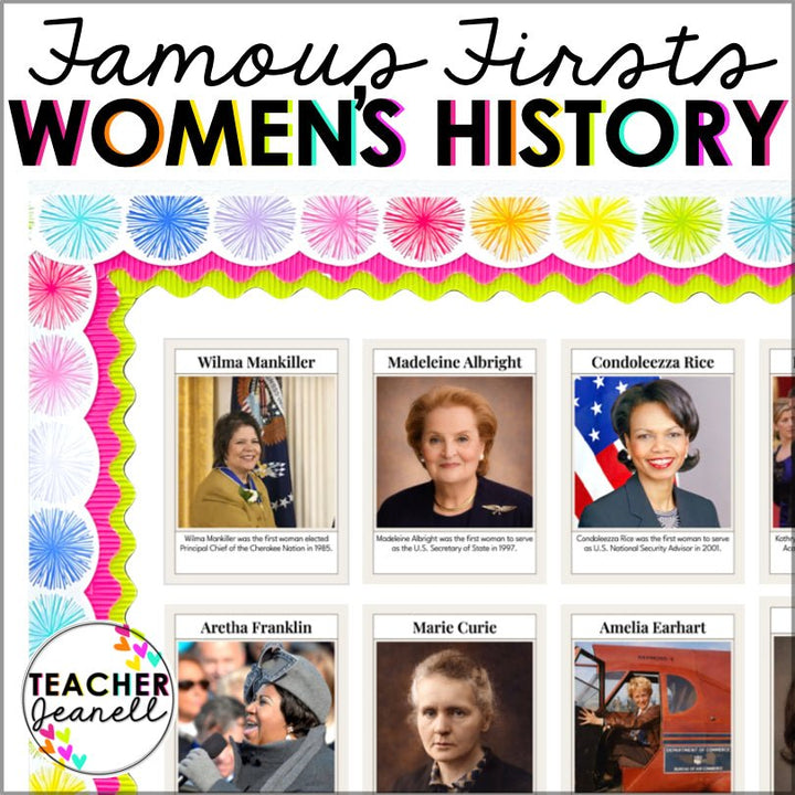 Women's History Month Poster Set | Famous Firsts to Inspire Young Minds - Teacher Jeanell