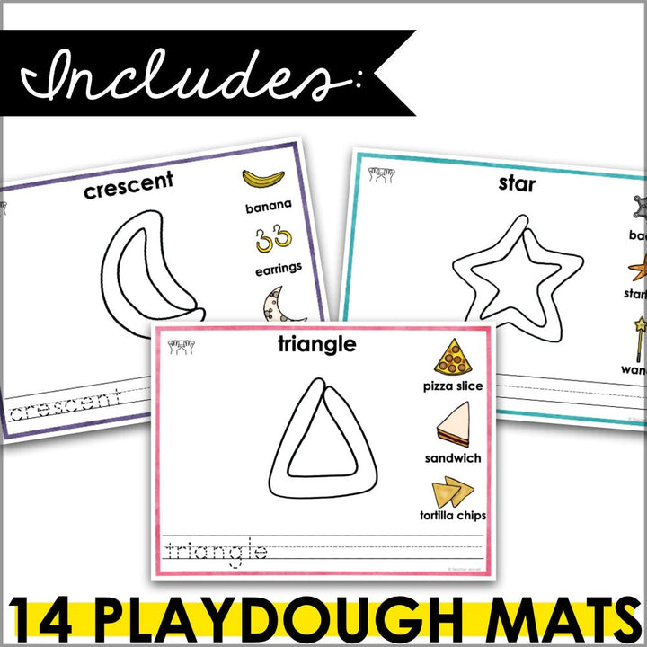 2D Shapes Playdough Mats - Teacher Jeanell
