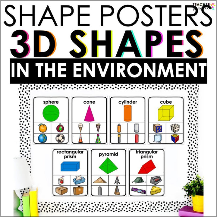 3D Shapes in the Environment Poster Set - Teacher Jeanell