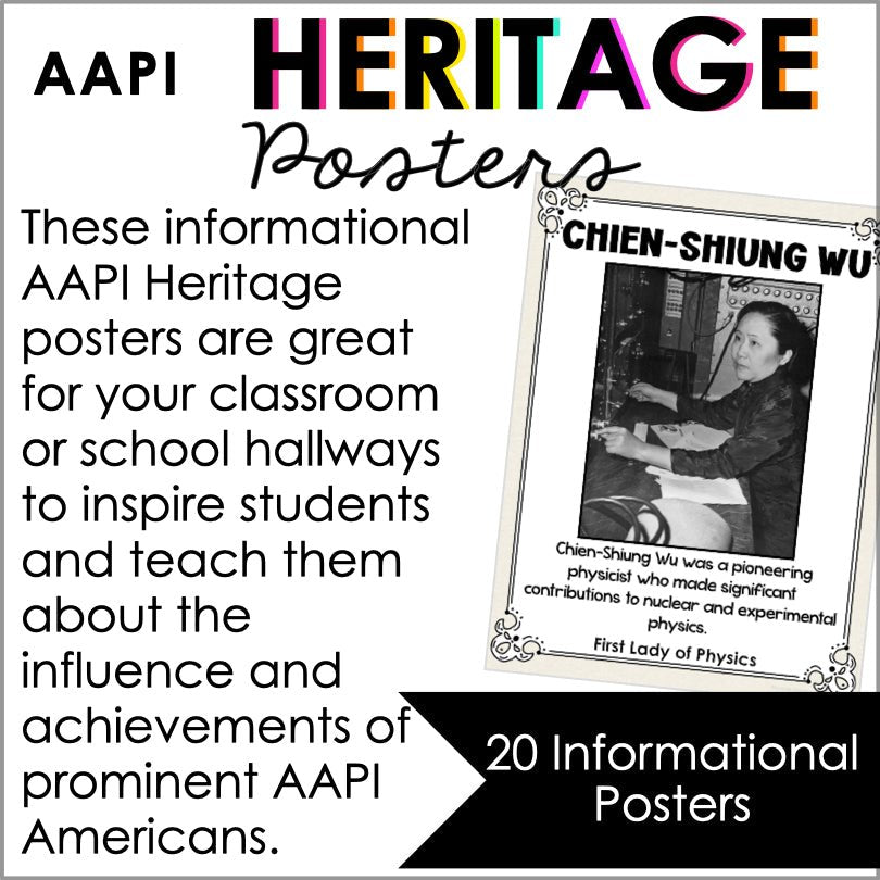AAPI Asian American and Pacific Islander Poster Set - Teacher Jeanell