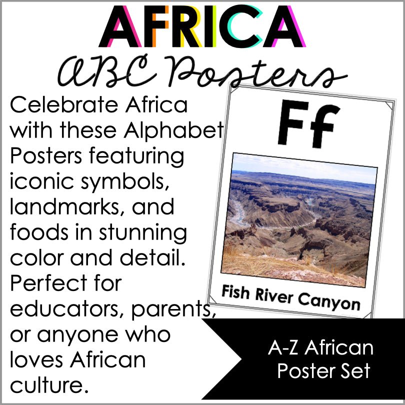 Africa Alphabet Posters - Teacher Jeanell