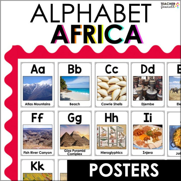 African Alphabet A to Z Poster Set - Teacher Jeanell