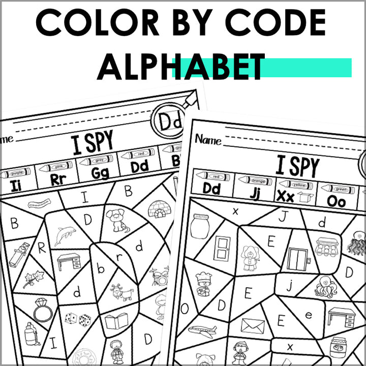 Alphabet and Beginning Sounds Color by Code Worksheets - Teacher Jeanell