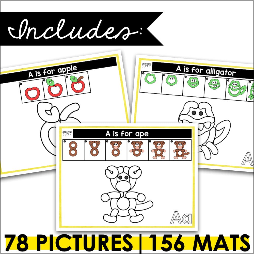 Alphabet Playdough Mats with Step-by-Step Instructions | Fine Motor Skills Activities - Teacher Jeanell