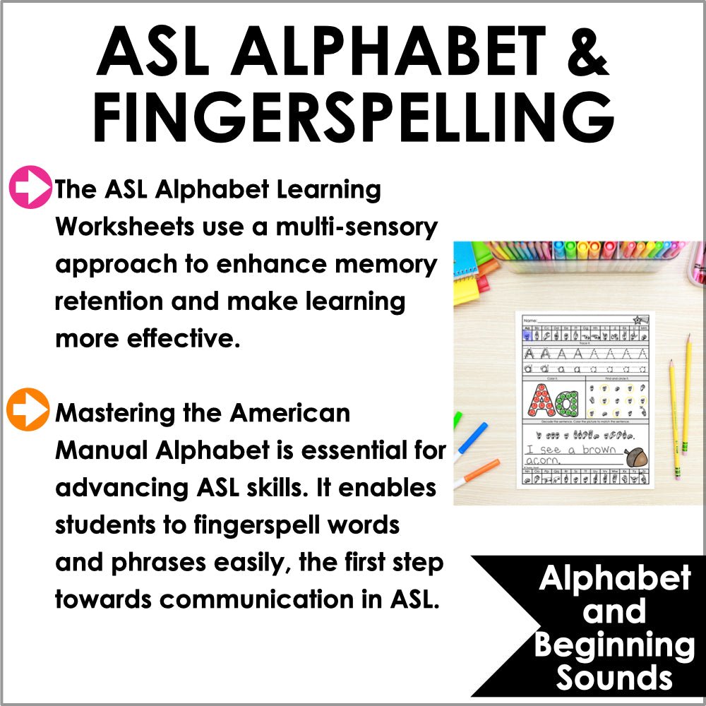 Praive Asl ASL Alphabet and Fingerspelling Practice Worksheets for Learning Sign ...