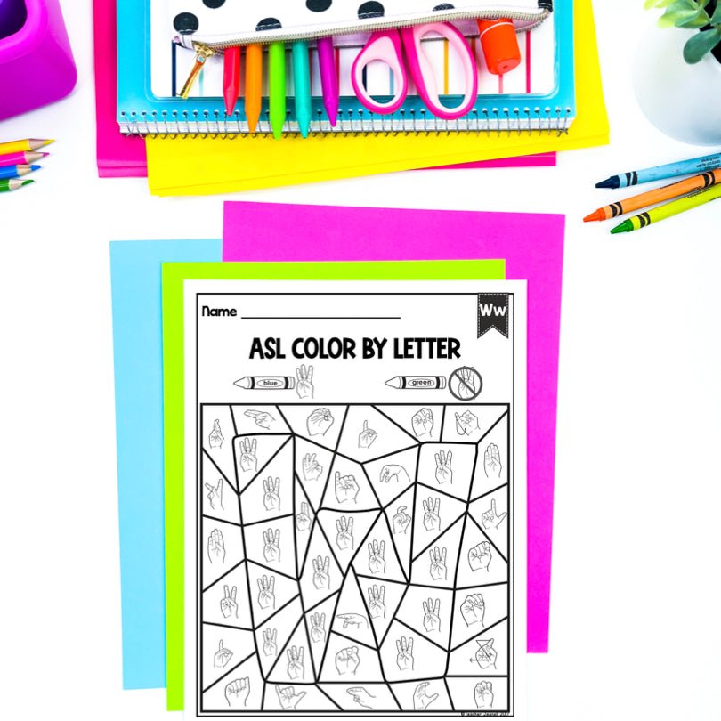 ASL Alphabet Color by Letter - Teacher Jeanell