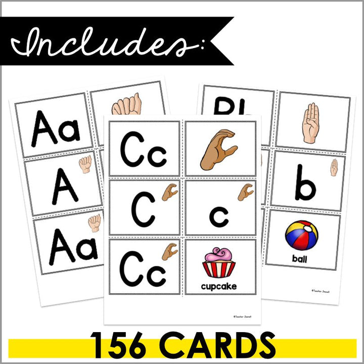 ASL Alphabet Pocket Chart Activity Cards - Teacher Jeanell