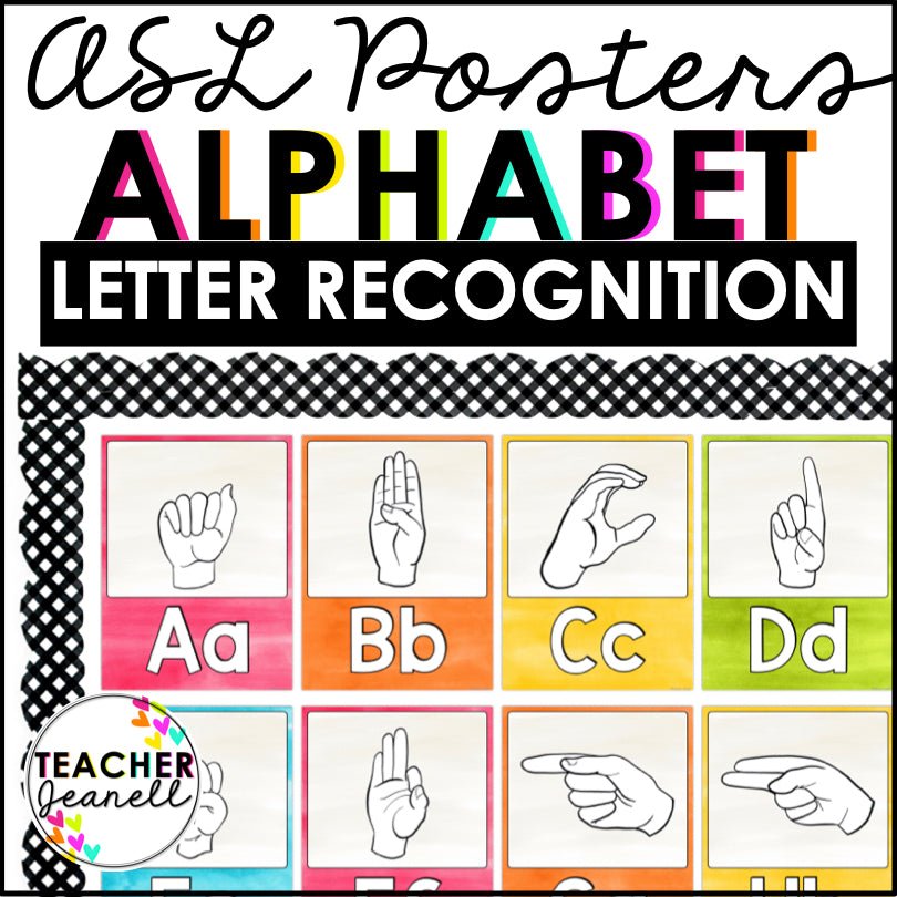 ASL Alphabet Poster Set A-Z for Fun and Engaging Sign Language Learning ...