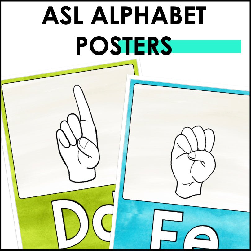 ASL Alphabet Poster Set A-Z for Fun and Engaging Sign Language Learning ...
