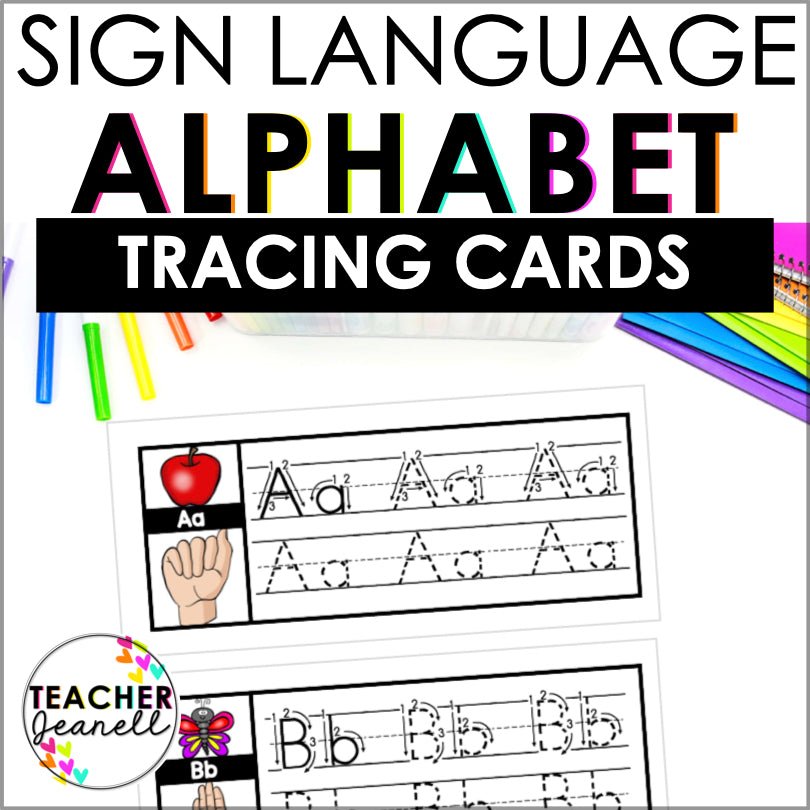 ASL Alphabet Tracing Cards - Teacher Jeanell
