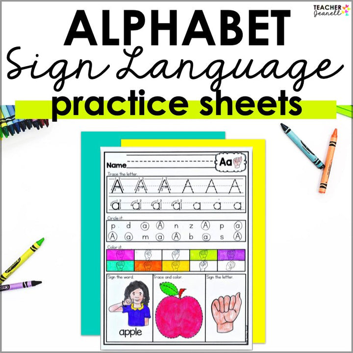 ASL Alphabet Worksheets | ASL Alphabet Printable - Teacher Jeanell