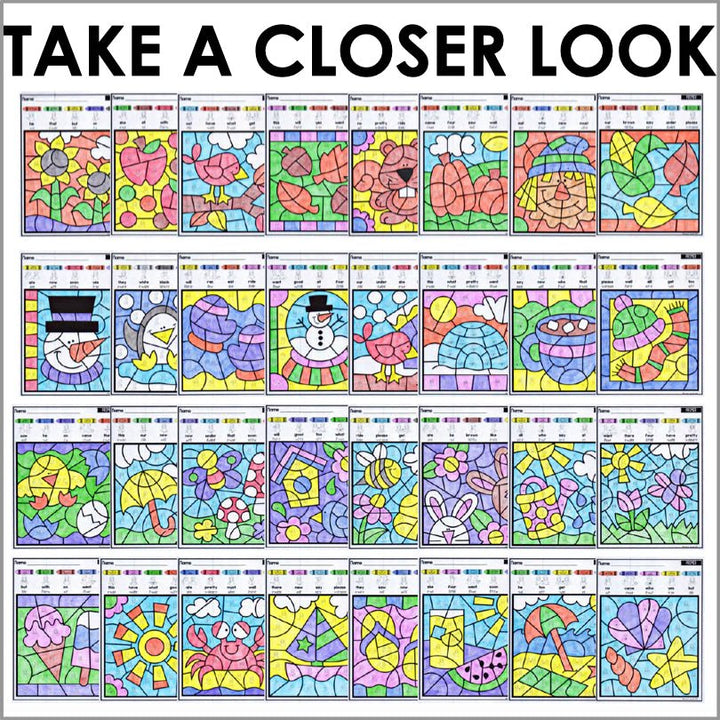 ASL Color by Code Primer Sight Words Worksheets - Teacher Jeanell