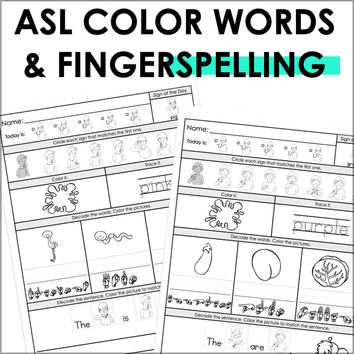 ASL Colors and Fingerspelling - Teacher Jeanell