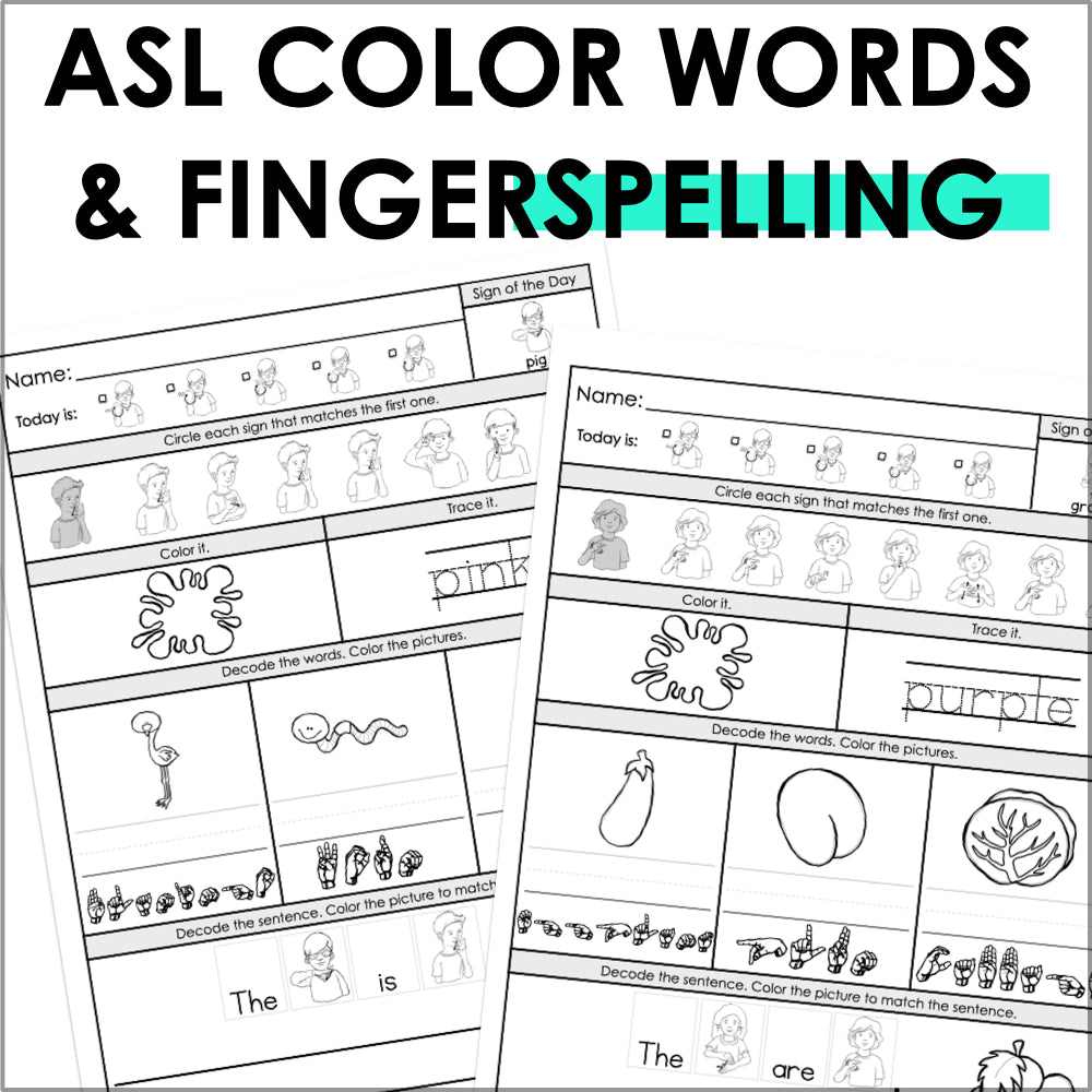 ASL Colors and Fingerspelling - Teacher Jeanell