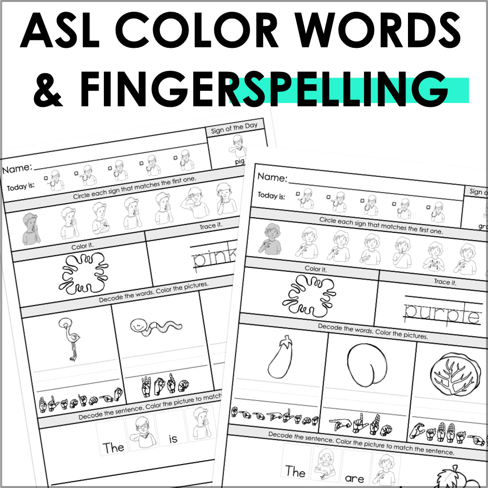ASL Colors and Fingerspelling Teacher Jeanell