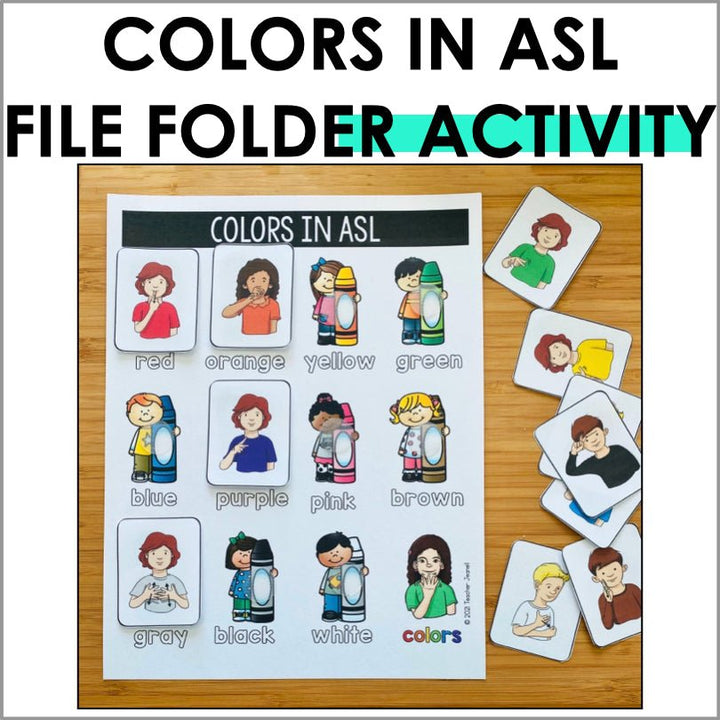 ASL Colors File Folder Activity - Teacher Jeanell