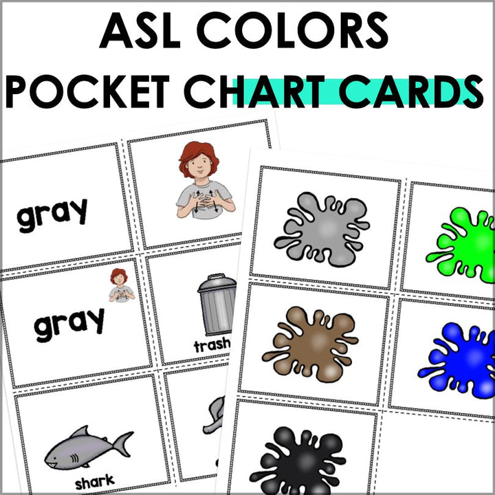 ASL Colors Pocket Chart Center - Teacher Jeanell