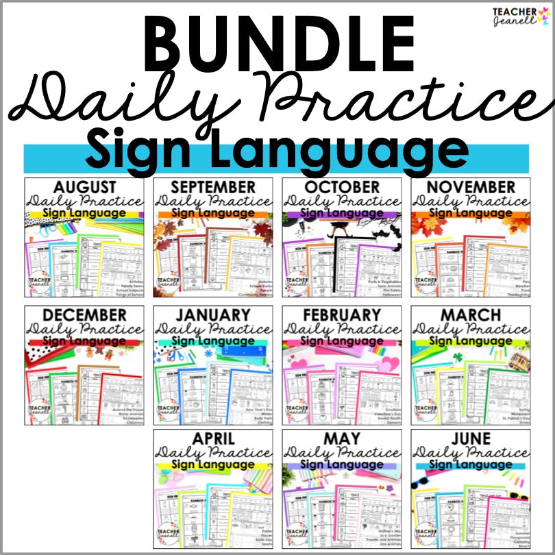 Asl Paper Work ASL Bundles | Complete American Sign Language Resource Packs – Teacher ...