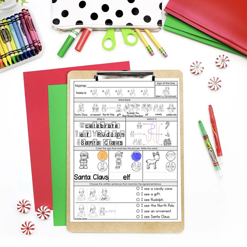 December Asl ASL Daily Practice - December ASL Morning Work – Teacher Jeanell