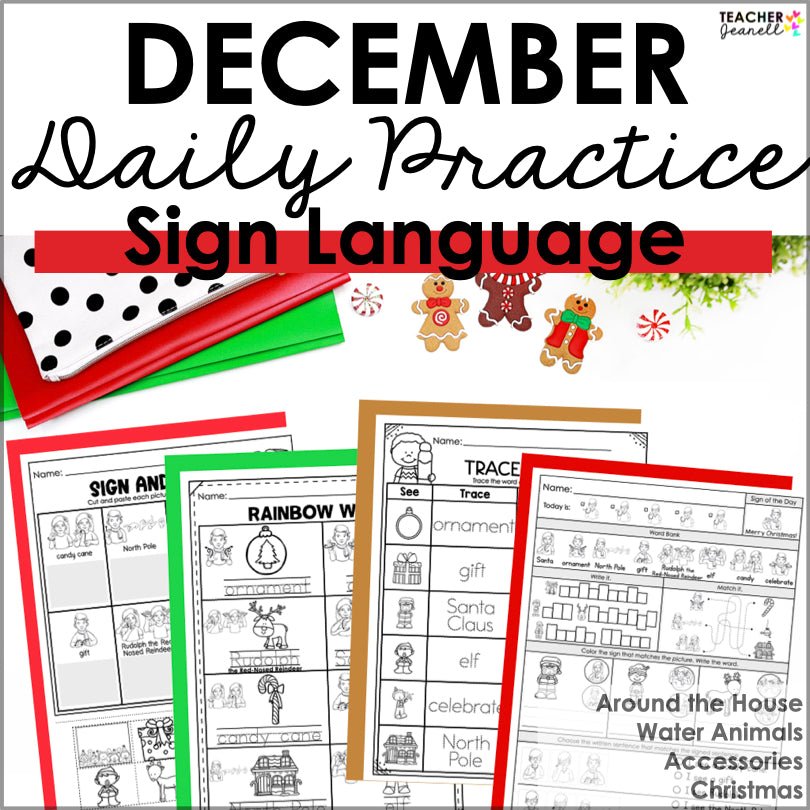ASL Daily Practice - December ASL Morning Work – Teacher Jeanell