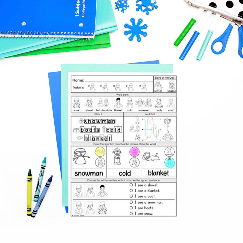 ASL Daily Practice - January ASL Morning Work – Teacher Jeanell
