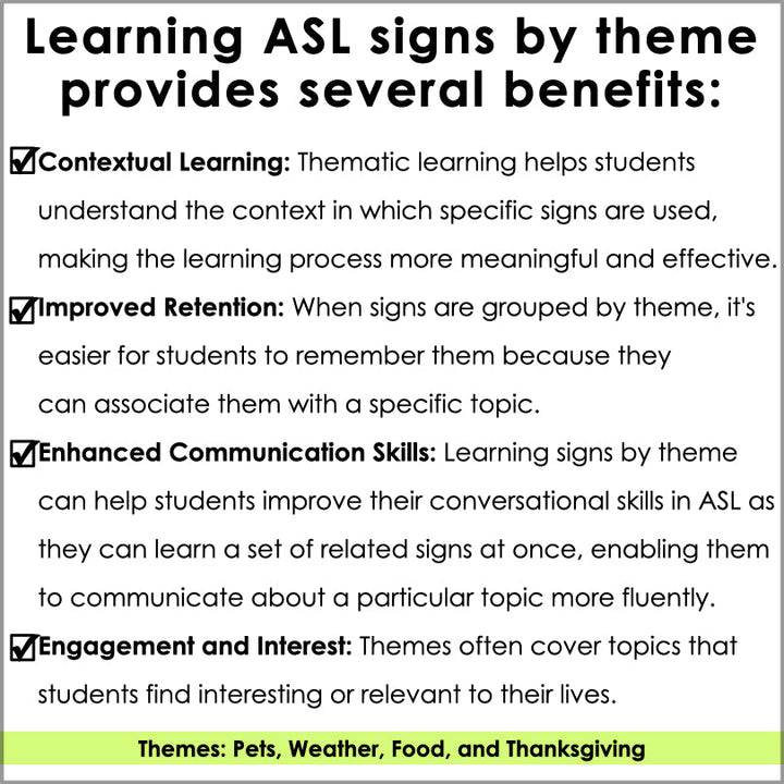 ASL Daily Practice - November ASL Morning Work - Teacher Jeanell