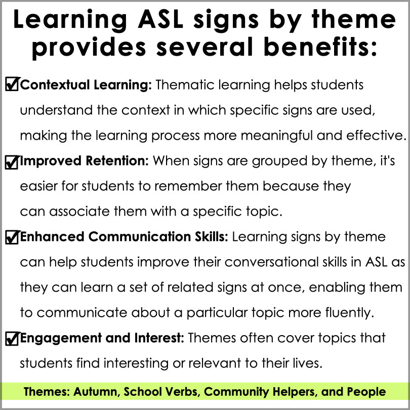 ASL Daily Practice - September ASL Morning Work - Teacher Jeanell