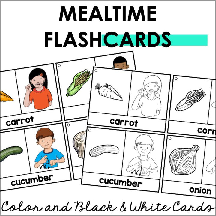 ASL Flashcards and Tracker Mealtime | Sign Language Flashcards - Teacher Jeanell