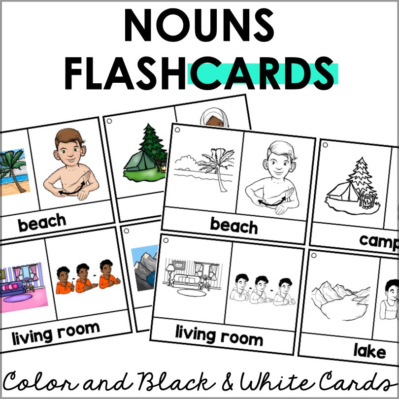 ASL Flashcards and Tracker Nouns | Sign Language Flashcards - Teacher Jeanell