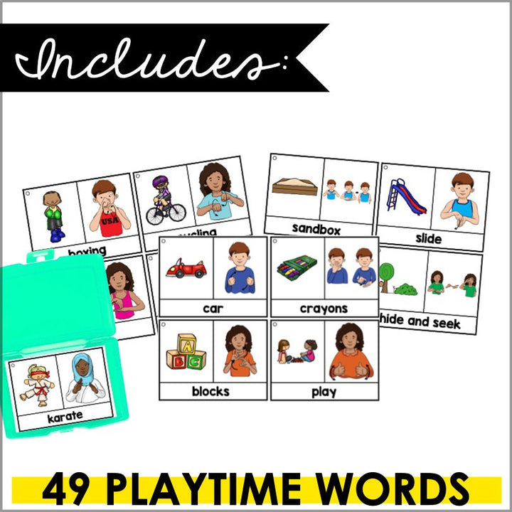 ASL Flashcards and Tracker Playtime | Sign Language Flashcards - Teacher Jeanell