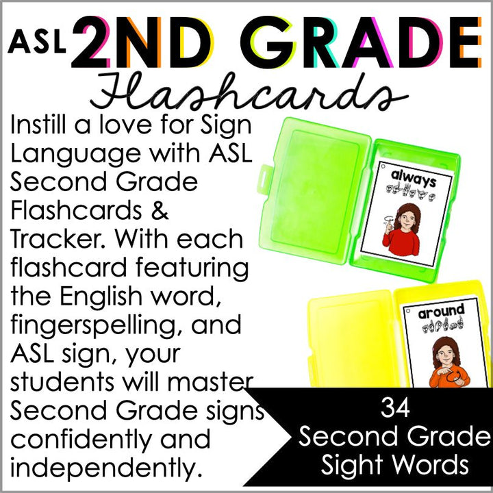 ASL Flashcards and Tracker Second Sight Words - Teacher Jeanell