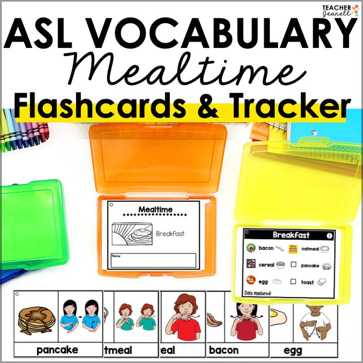 ASL Flashcards Printable Food | Mealtime - Teacher Jeanell