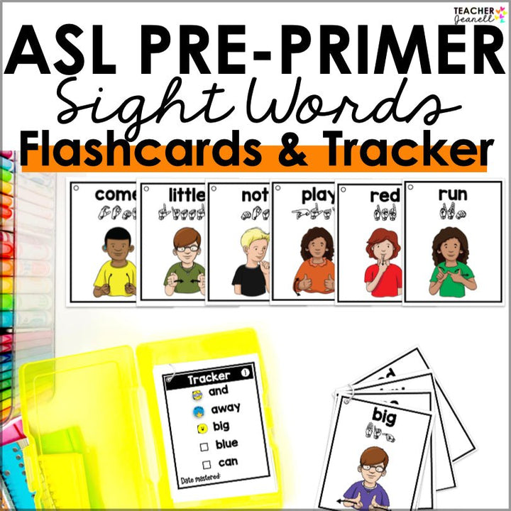 ASL Flashcards Printable Pre-Primer Sight Words - Teacher Jeanell