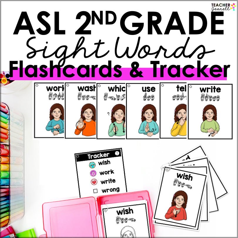 ASL Flashcards Printable Second Grade Sight Words - Teacher Jeanell