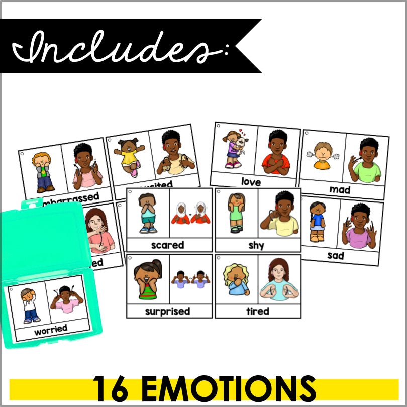 ASL Flashcards & Tracker Feelings and Emotions | Sign Language Flashcards - Teacher Jeanell